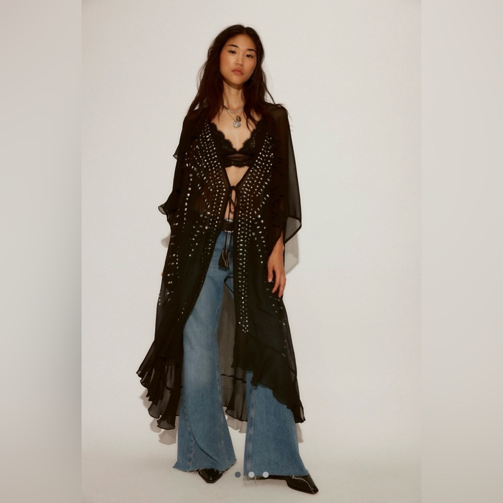 Free People So Billie Studded Duster in Black